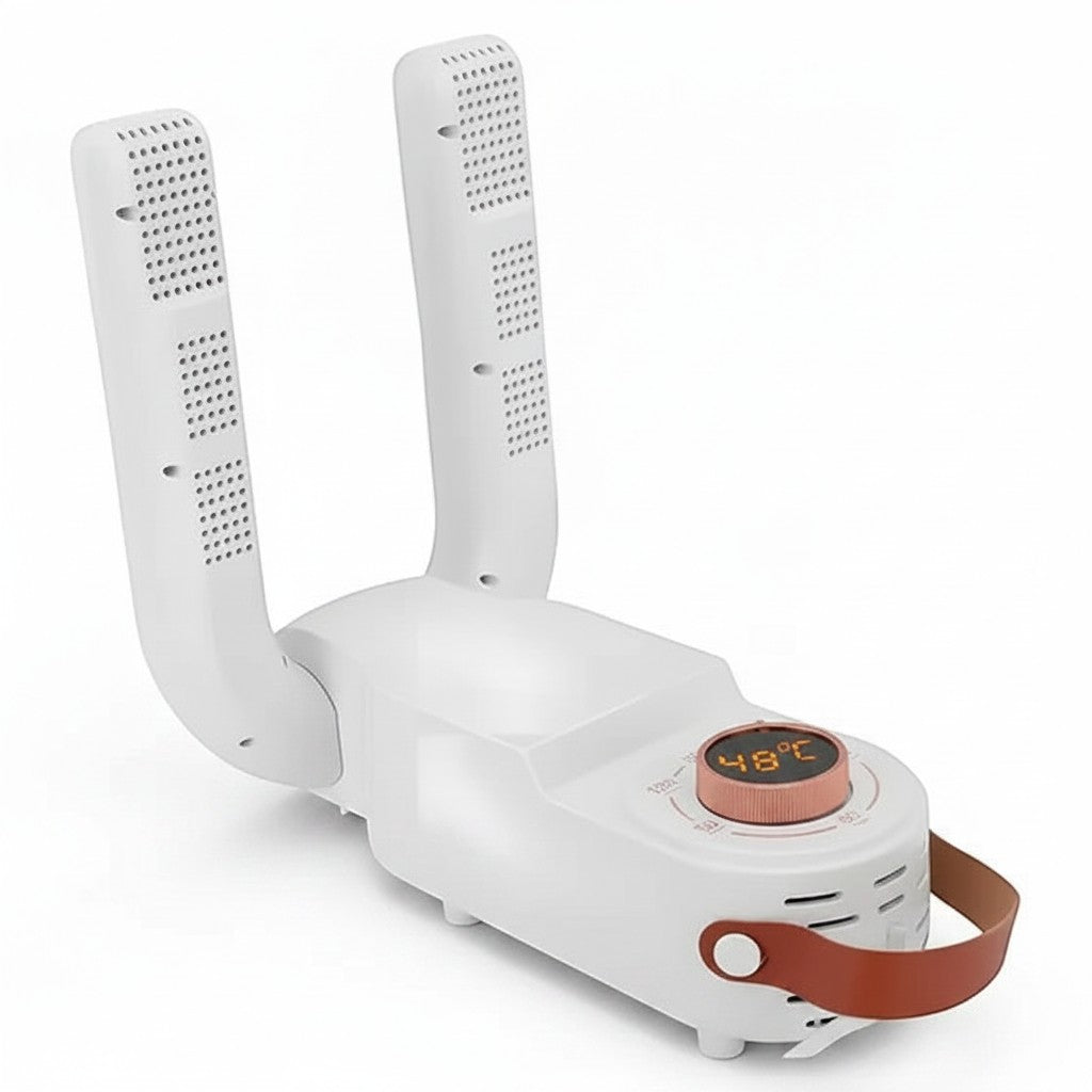 Maranatha Insumos Profesionales white electric boot and shoe dryer with digital display showing 48°C
